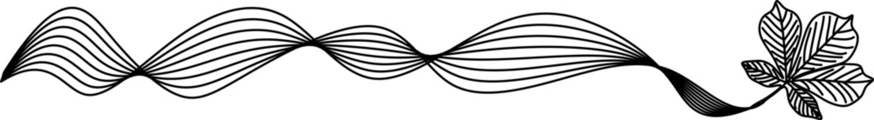 Abstract Wave and Leaf Design