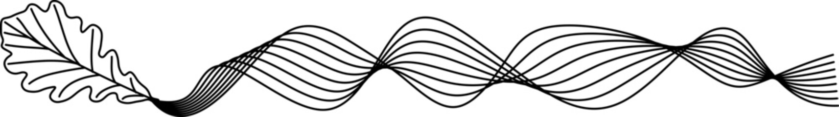 Stylized Plant and Abstract Wave Design