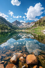 Naklejka premium mountain lake in the mountains