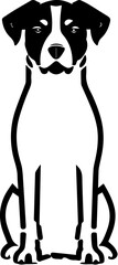 Minimalistische Schwarz Wei&szlig; Hundegrafik