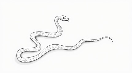 Sleek Line Drawing of a Slithering Snake
