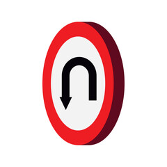Vector image of a 3D traffic sign icon with a white background