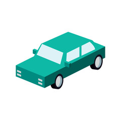 3D car icon vector image with a white background