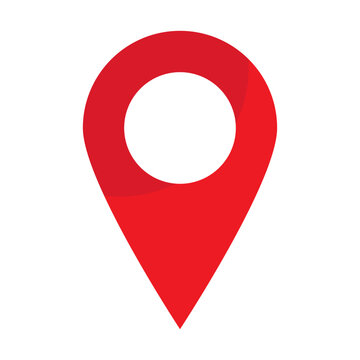 Maps pin. Red location map icon.