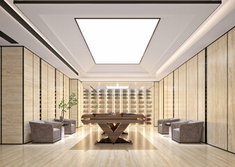 3d render house club interior
