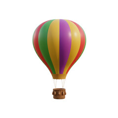 3d Air Balloon isolated on transparent background