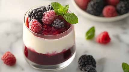 panna cotta sleek glass, distinct