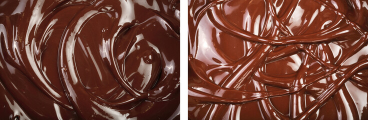 Melted chocolate swirl as a background closeup