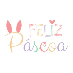 word happy easter bleached in portuguese