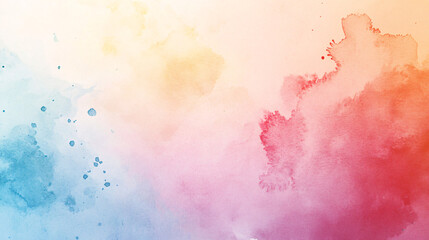 Fototapeta premium A soft pastel watercolor background blending shades of blue, pink, and warm tones in a dreamy abstract texture 