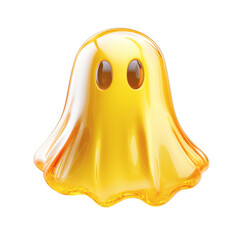 Snapchat Ghost Icon with Yellow to Gold Gradient Isolated on Transparent Background
