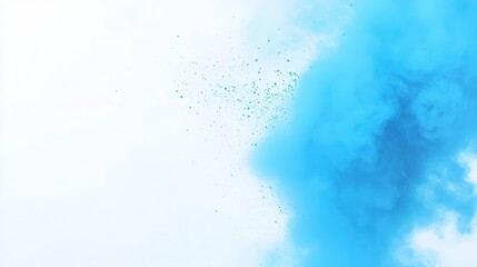 Vibrant Blue Smoke Against a White Background