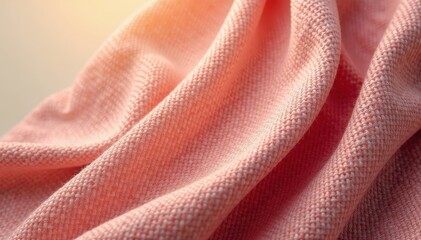 Close-up, textured natural linen fabric background, threads, element, beige