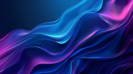 Fototapeta premium Vibrant abstract waves banner. Colorful abstract background with flowing waves of purple, blue, and pink hues. Perfect for digital designs and modern art