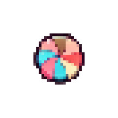 Fototapeta premium Pixel candy icon. Lollipop logo in pixel style 80s, 90s. Caramel pixel for games, websites, animations. 8bit icon sweets. Vector vintage icon retro candy.