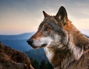 Fototapeta premium gray wolf canis lupus