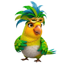 Naklejka premium FEMALE PARROT MASCOT OF BRAZILIAN CARNIVAL