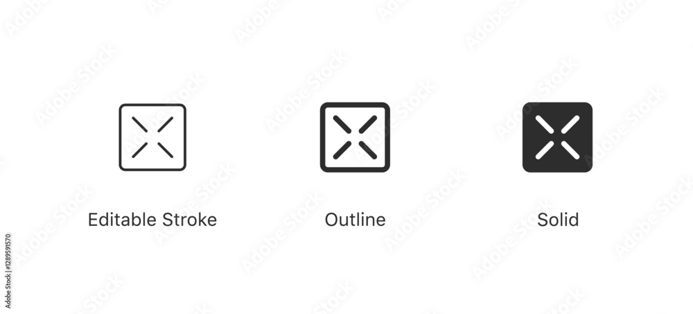 Poster fullscreen icon. maximize icon. full size icon. editable stroke, outline flat style