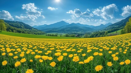 Obraz premium Panoramic Golden Meadow