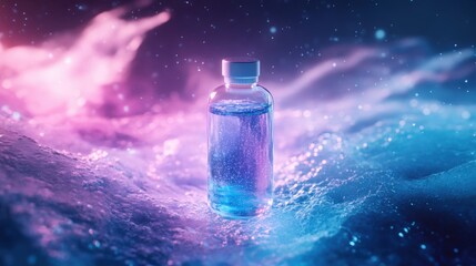 Captivating Cosmic Bottle in Ethereal Setting