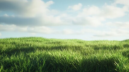 Obraz premium Lush Green Grass Under a Blue Sky