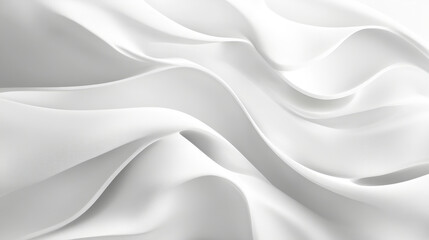 Fototapeta premium Minimalist White Wavy Structure with Delicate Organic Folds