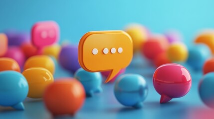 3D speech bubble icon on social media, showing comments or a reply from a user.