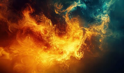 Fototapeta premium Abstract explosion of vibrant colors blending dynamically on a dark background, symbolizing creativity and energy