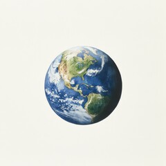 Watercolor globe of earth viewed from space