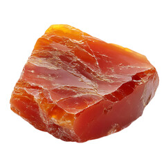 A Smooth Piece of Carnelian with Rich Red Orange Color Isolated on Transparent Background