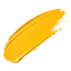 yellow paint stroke on transparent background