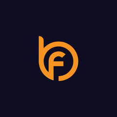Fototapeta premium letters bf, fb text logo design vector