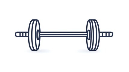 Design a barbell plate icon in a trendy line style, minimalistic and modern, isolated on a white background