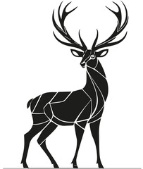 Abstrakter Rothirsch mit Geweih