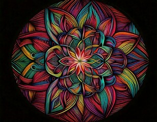 Kolorowy, kwiatowy wzór. Kalejdoskop, mandala