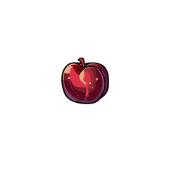 Red apple icon logo flat vector design