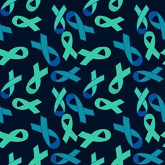 Breast cancer month seamless pink ribbon day mammogram pattern for wrapping paper and medical accessories