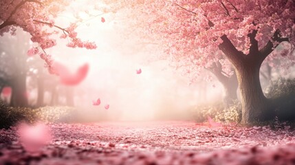 Beautiful cherry blossom flower at full blooming in Spring.