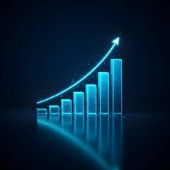 Financial stock trading chart with rise up growth arrow, analysis, uptrend, profitability, economy, trading strategy, stocks, financial growth, capital, upward movement, profit