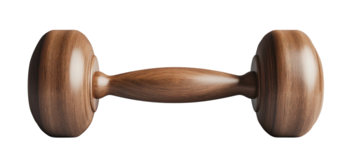 Stylish wooden dumbbell designed for home workouts in a modern fitness space