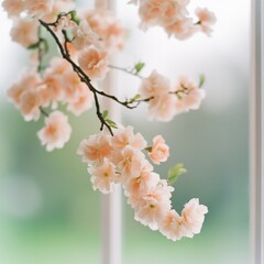 Flowering Branch of Light Pink Blossoms