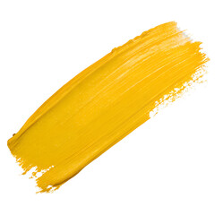 yellow paint stroke on transparent background