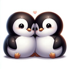 Obraz premium Adorable Penguin Couple 