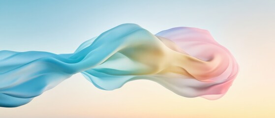 Fototapeta premium abstract flowing pastel fabric on gradient background