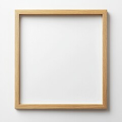 Obraz premium Light Brown Wooden Frame on White Background