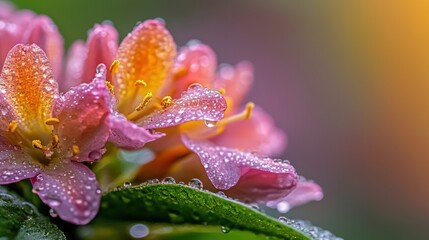 Closeup macro view of flower in Spring.