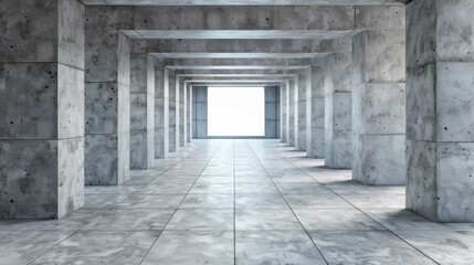 Obraz premium A stunning multilevel public space featuring abstract concrete interiors and expansive windows for natural light.