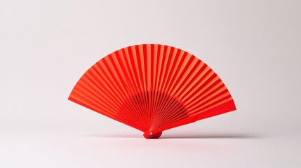 red hand fan on a white background