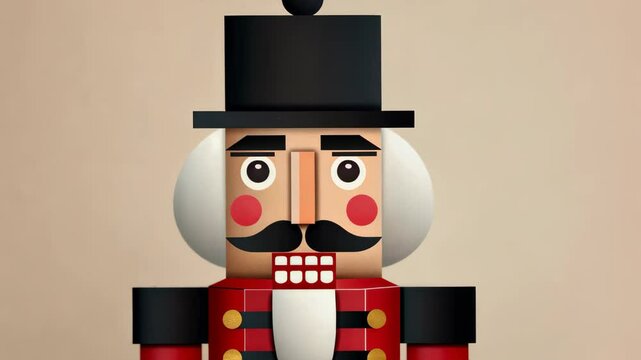 A whimsical Christmas nutcracker in vibrant watercolor, ideal for festive decorations and holidaythemed projects.