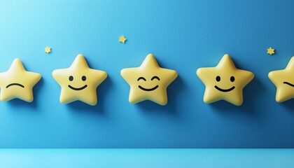 Evaluation And Rating Of Emoji Emoticons Reflecting Sad And Happy Moods For Enhanced Customer Experience And Satisfaction With Excellent Services. Plenty Of Copy Space Available.